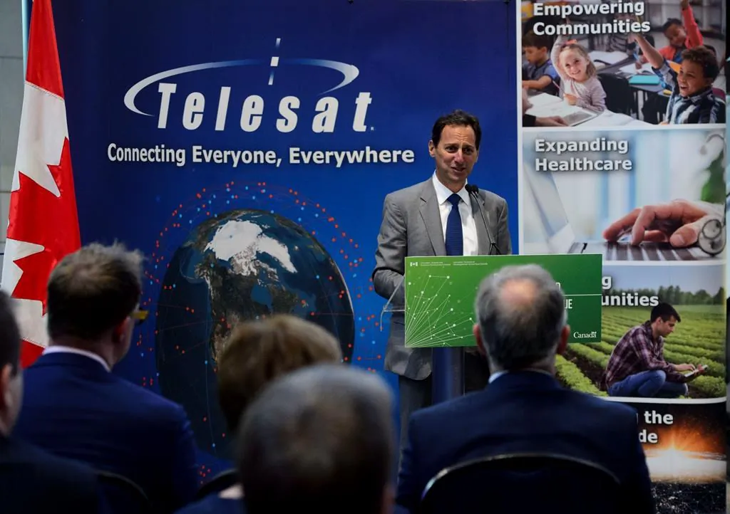 President and CEO of Telesat Dan Goldberg takes part in a press conference in Ottawa on July 24, 2019. (Sean Kilpatrick/The Canadian Press)
