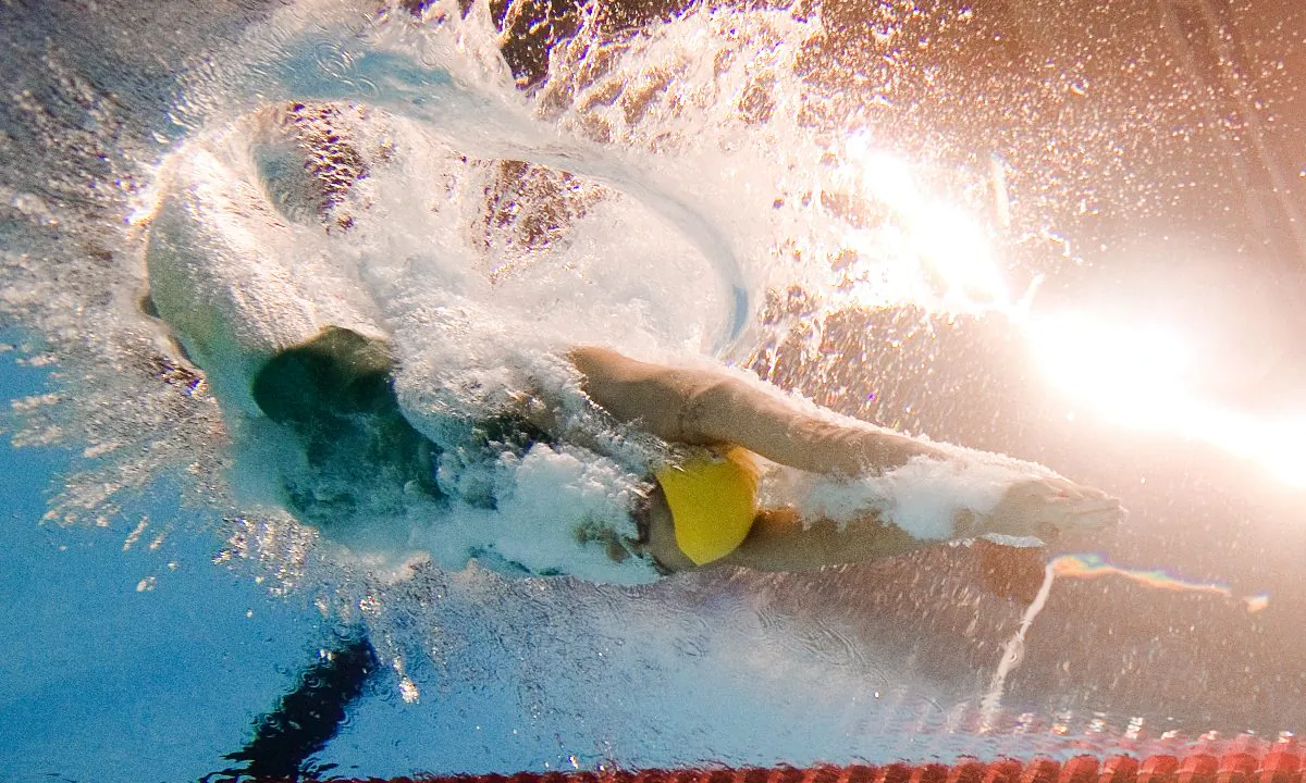 A swimmer at a competition in China. (Francois-Xavier Marit/AFP/Getty Images)