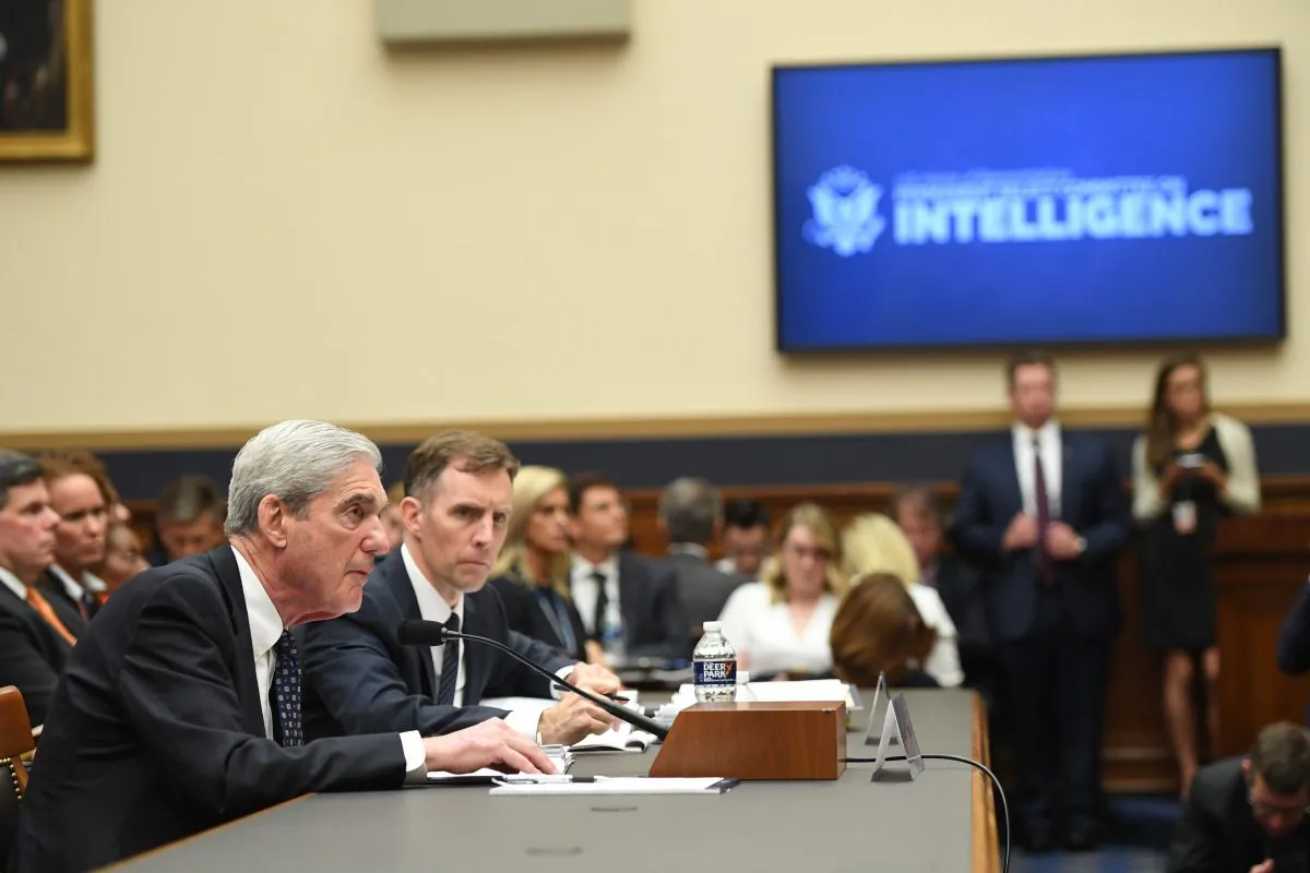 Former Special Counsel Robert Mueller testifies before the House Select Committee on Intelligence hearing on Capitol Hill in Washington, on July 24, 2019. (Saul Loeb/AFP/Getty Images)