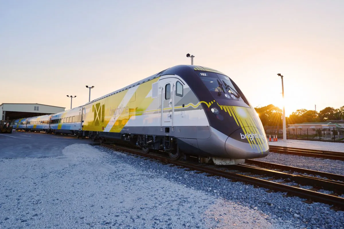 Brightline, which is soon to be rebranded as Virgin Trains USA, travels from West Palm Beach to Miami in just over an hour. (Courtesy of Virgin Trains)