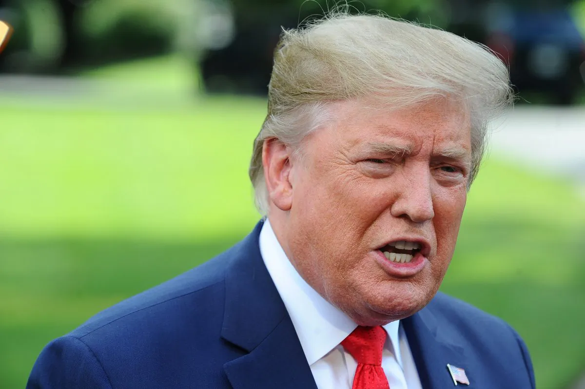 President Donald Trump speaks to the media before departing the White House en route West Virginia in Washington, D.C., on July 24, 2019. (Mary F. Calvert/REUTERS)
