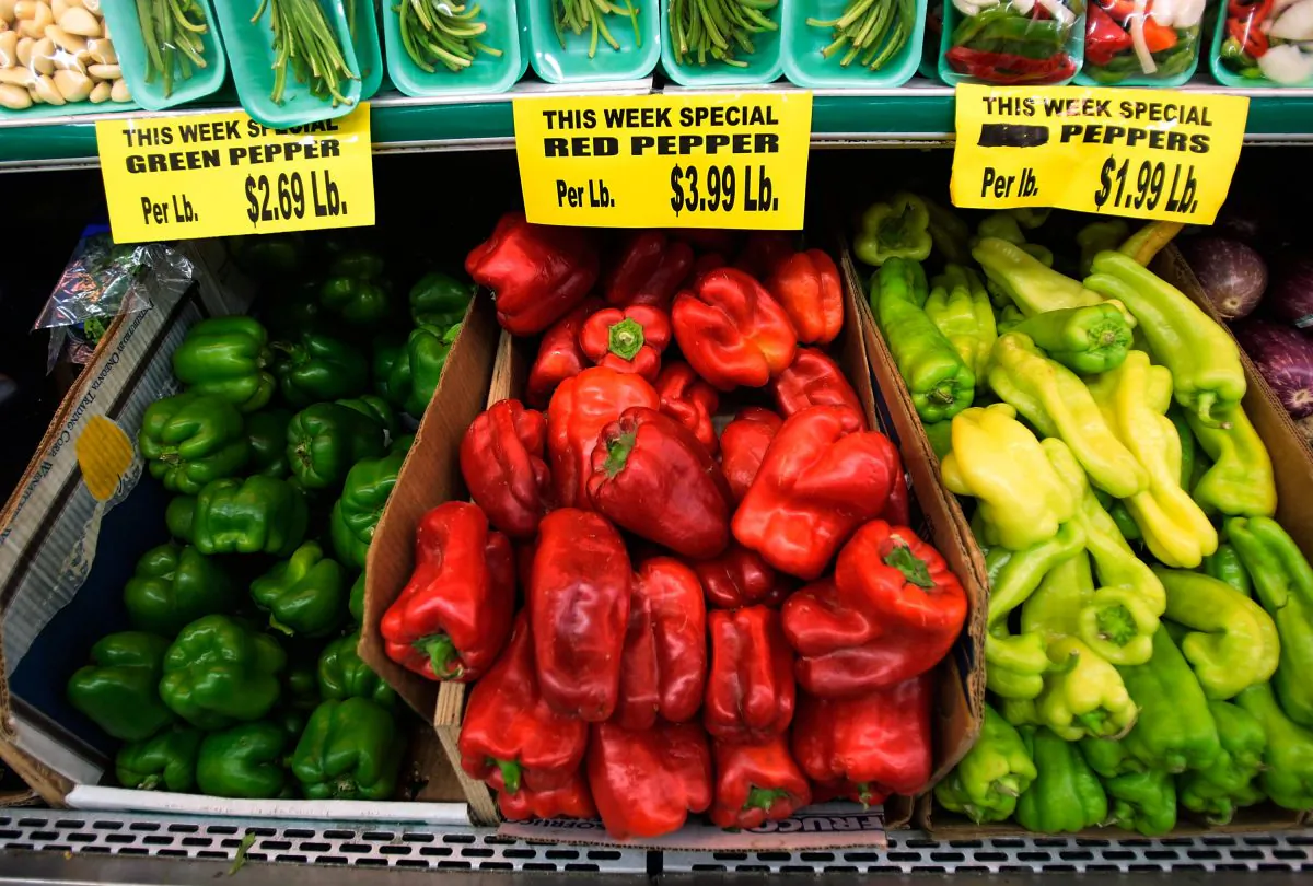 Prices for produce are displayed at a grocery store in Manhattan's Lower East Side in New York City on July 16, 2008. (Chris Hondros/Getty Images)