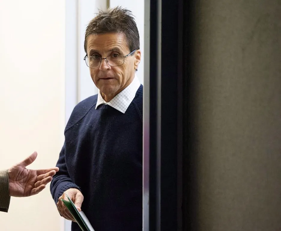 Hassan Diab arrives for a press conference on the French Court of Appeal's decision in his case on Parliament Hill in Ottawa on Oct. 26, 2018. (Justin Tang/The Canadian Press)