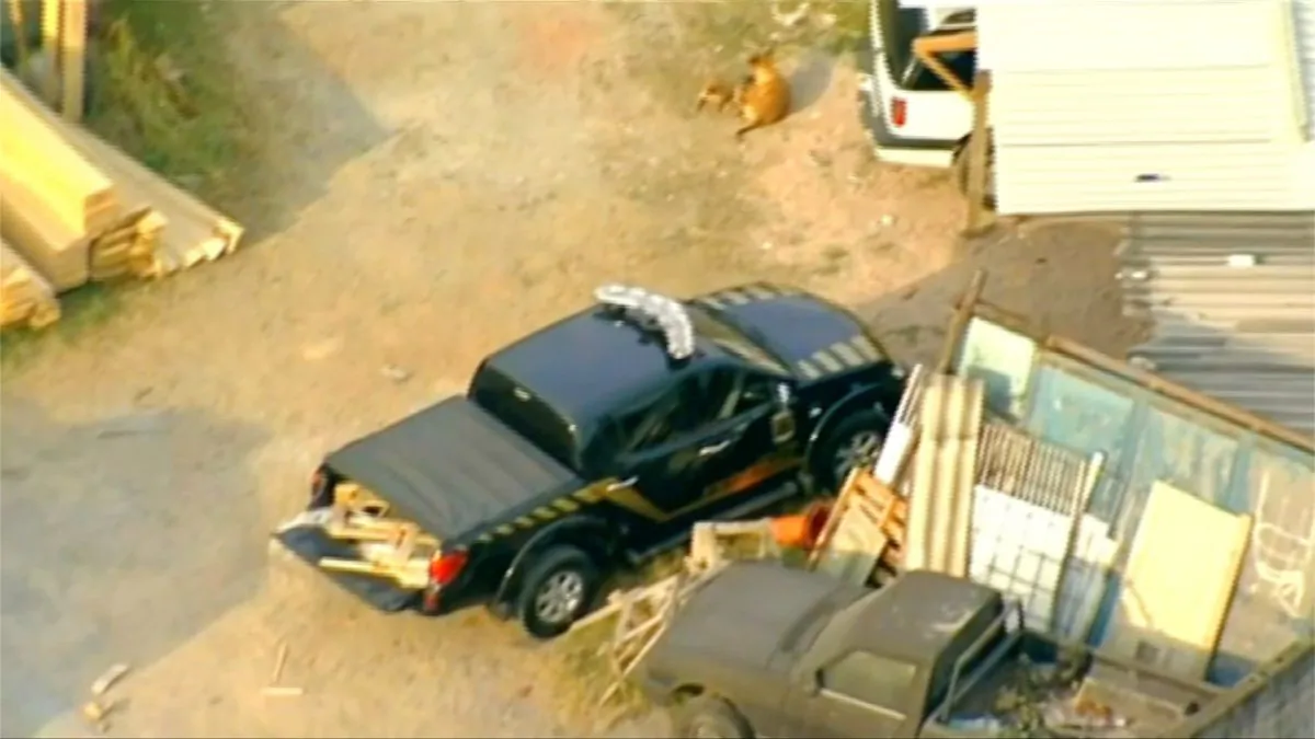 Aerial view of the crime scene at Guarulhos airport in Sao Paulo, Brazil on July 25, 2019. (Still Image from video via Reuters)
