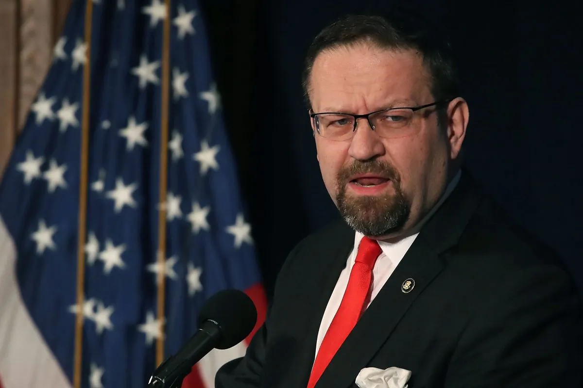 Sebastian Gorka, speaks at the The Republican National Lawyers Association 2017 National Policy Conference in Washington on May 5, 2017. (Mark Wilson/Getty Images)