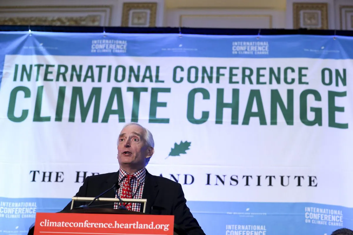 Lord Christopher Monckton speaks at ﻿the International Conference on Climate Change by The Heartland Institute at the Trump International Hotel in Washington on July 25, 2019. (Samira Bouaou/The Epoch Times)