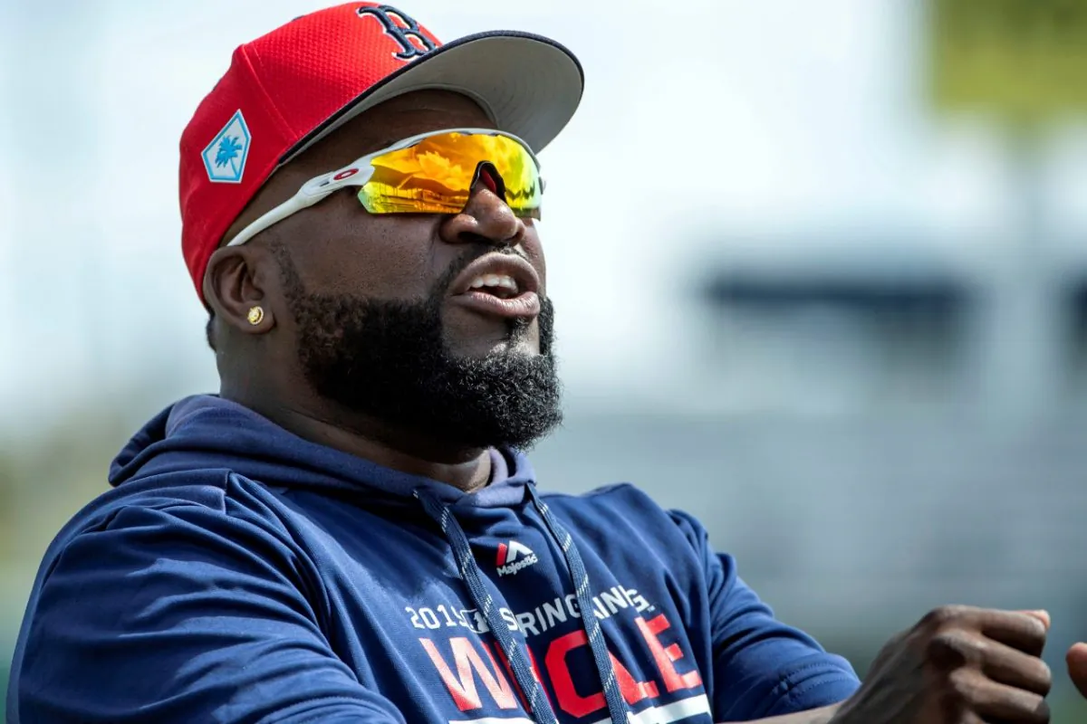 Boston Red Sox former player David Ortiz walks on the field prior to the game between the Boston Red Sox and the Minnesota Twins at JetBlue Park in Fort Myers, Fla., on Mar 3, 2019. (Douglas DeFelice/USA TODAY Sports)