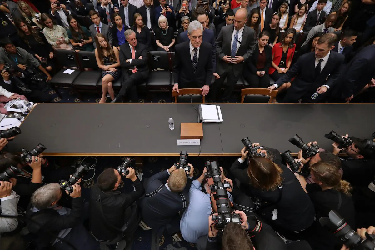 Former Special Counsel Robert Mueller arrives before testifying to the House Judiciary Committee about his report on Russian interference in the 2016 presidential election in the Rayburn House Office Building July 24, 2019 in Washington, DC.  (Chip Somodevilla/Getty Images)