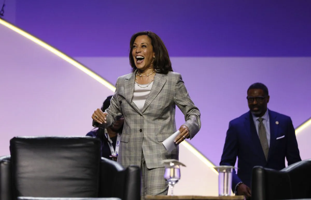 Democratic presidential candidate U.S. Sen. Kamala Harris (D-Calif.) participates in a Presidential Candidates Forum at the NAACP 110th National Convention in Detroit, Mich., on July 24, 2019. (Bill Pugliano/Getty Images)
