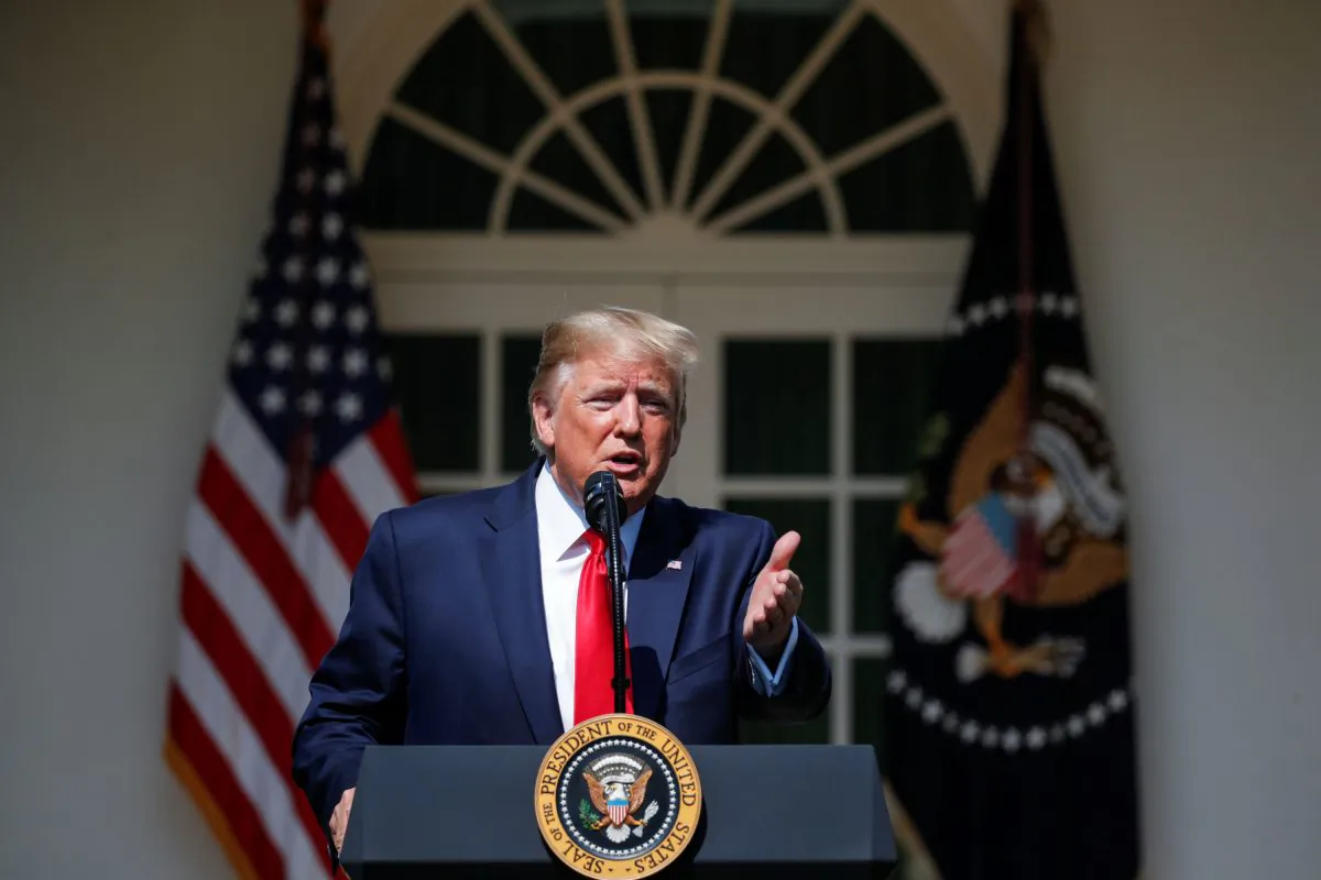 U.S. President Donald Trump speaks during a signing ceremony for the "Permanent Authorization of the September 11th Victim Compensation Fund Act" in the Rose Garden of the White House on July 29, 2019. (Reuters/Carlos Barria)