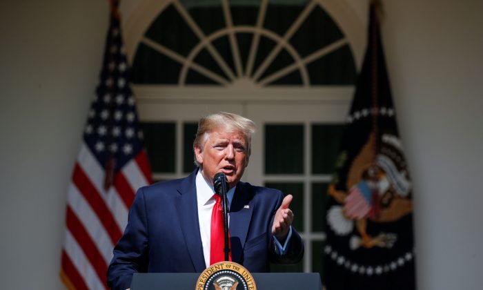U.S. President Donald Trump speaks during a signing ceremony for the "Permanent Authorization of the September 11th Victim Compensation Fund Act" in the Rose Garden of the White House on July 29, 2019. (Reuters/Carlos Barria)