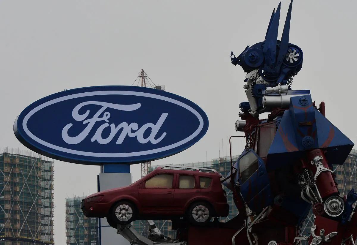 A transformer robot advertising a Ford car dealership in Hangzhou, Zhejiang Province on February 17, 2014. (Mark Ralston/AFP/Getty Images)
