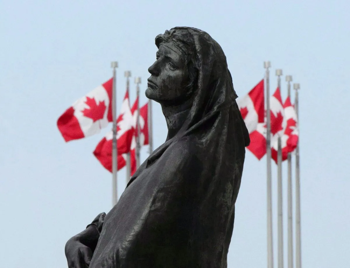 The statue of Veritas (Truth) is pictured in front of the Supreme Court of Canada in Ottawa in a file photo. (Sean Kilpatrick/The Canadian Press)