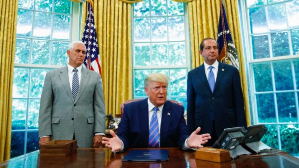 President Trump and Alex Azar