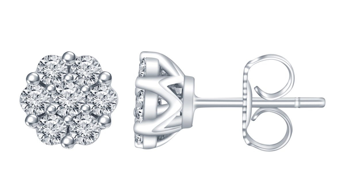 A diamond earring featuring lab-grown diamonds from ALTR. (Courtesy of Amish Shah)