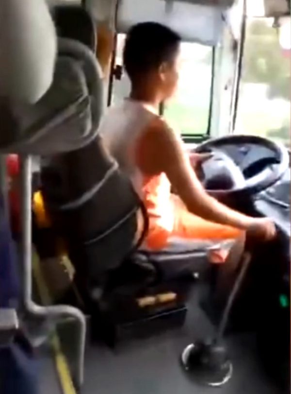 Boy drive bus