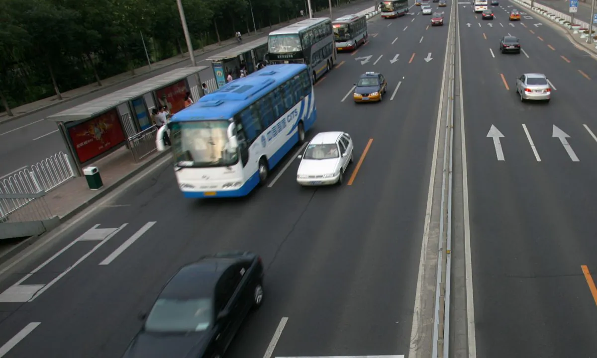 Cars and buses in China. (China Photos/Getty Images)
