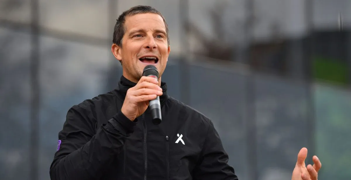 Bear Grylls speaks during the launch of the 'Global First Adventure Attraction' at Genting Arena in Birmingham, England, on Oct. 29, 2018. (Anthony Devlin/Getty Images)