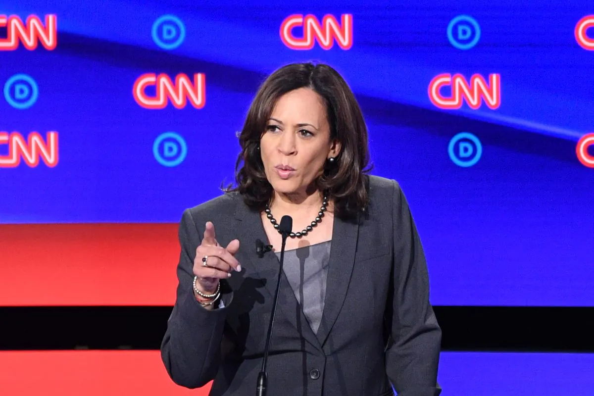 Democratic presidential hopeful U.S. Senator from California Kamala Harris at the second Democratic primary debate of the 2020 presidential campaign season at the Fox Theatre in Detroit, Mich., on July 31, 2019. (Jim Watson/AFP/Getty Images)