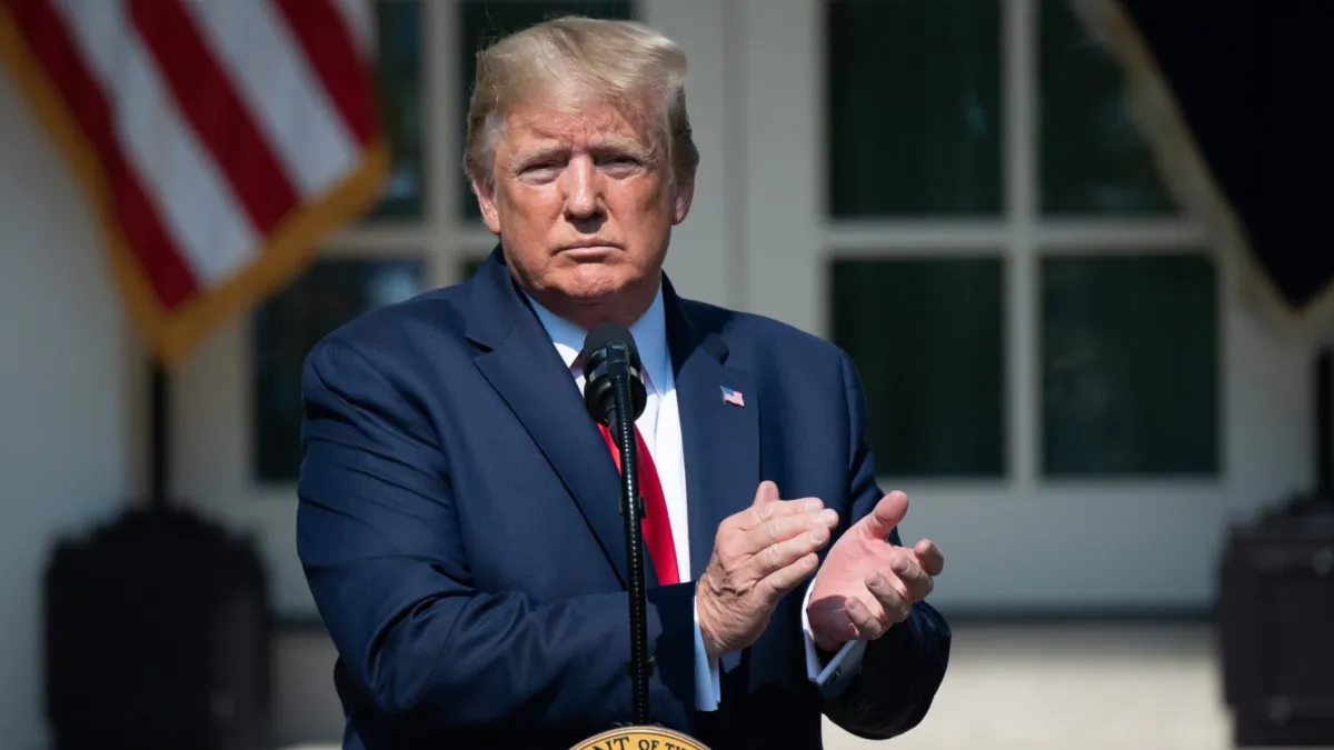 President Donald Trump speaks prior to signing HR 1327, an act to permanently authorize the September 11th victim compensation fund, during a ceremony in the Rose Garden of the White House on July 29, 2019. (Saul Loeb/AFP/Getty Images)