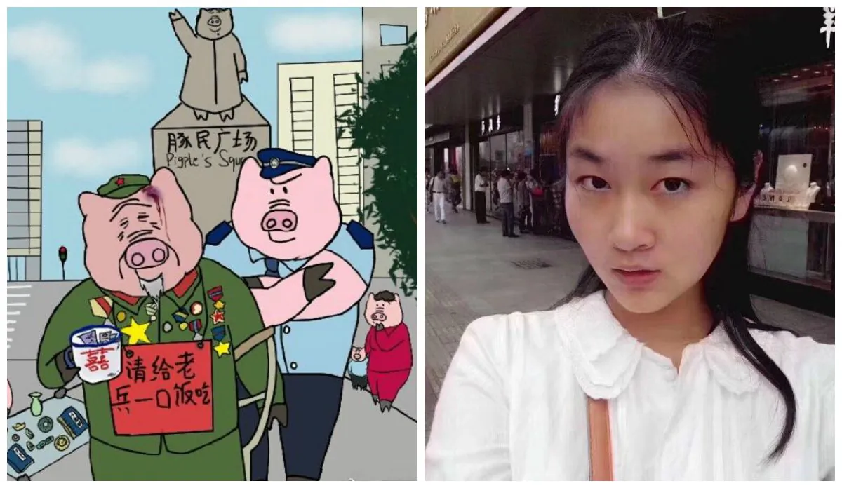 Zhang Dongning, a 22-year-old cartoonist, was jailed for her "insulting" artwork. (Weibo)