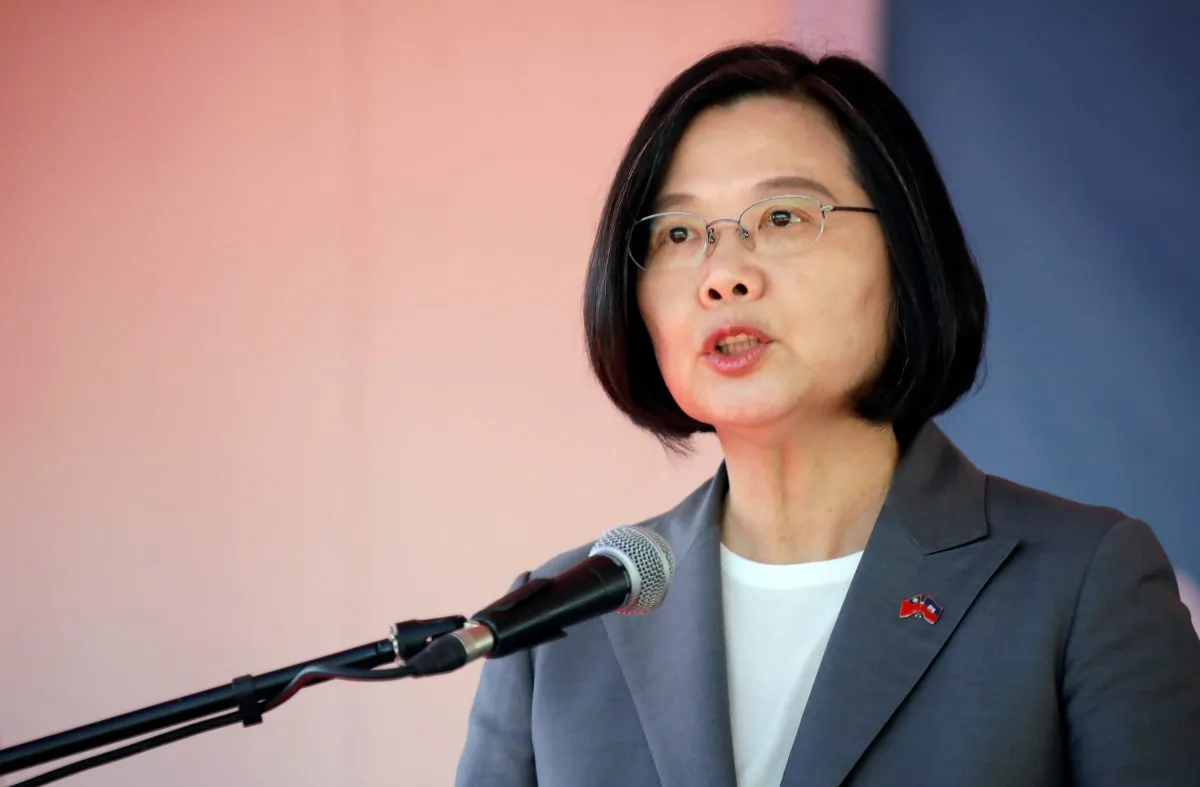 Taiwan's President Tsai Ing-wen speaks during her visit in Port-au-Prince, Haiti on July 13, 2019. (Andres Martinez Casares/Reuters)