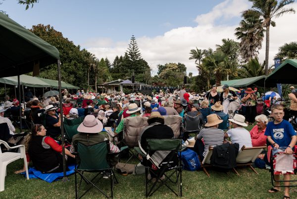 Audience in garden