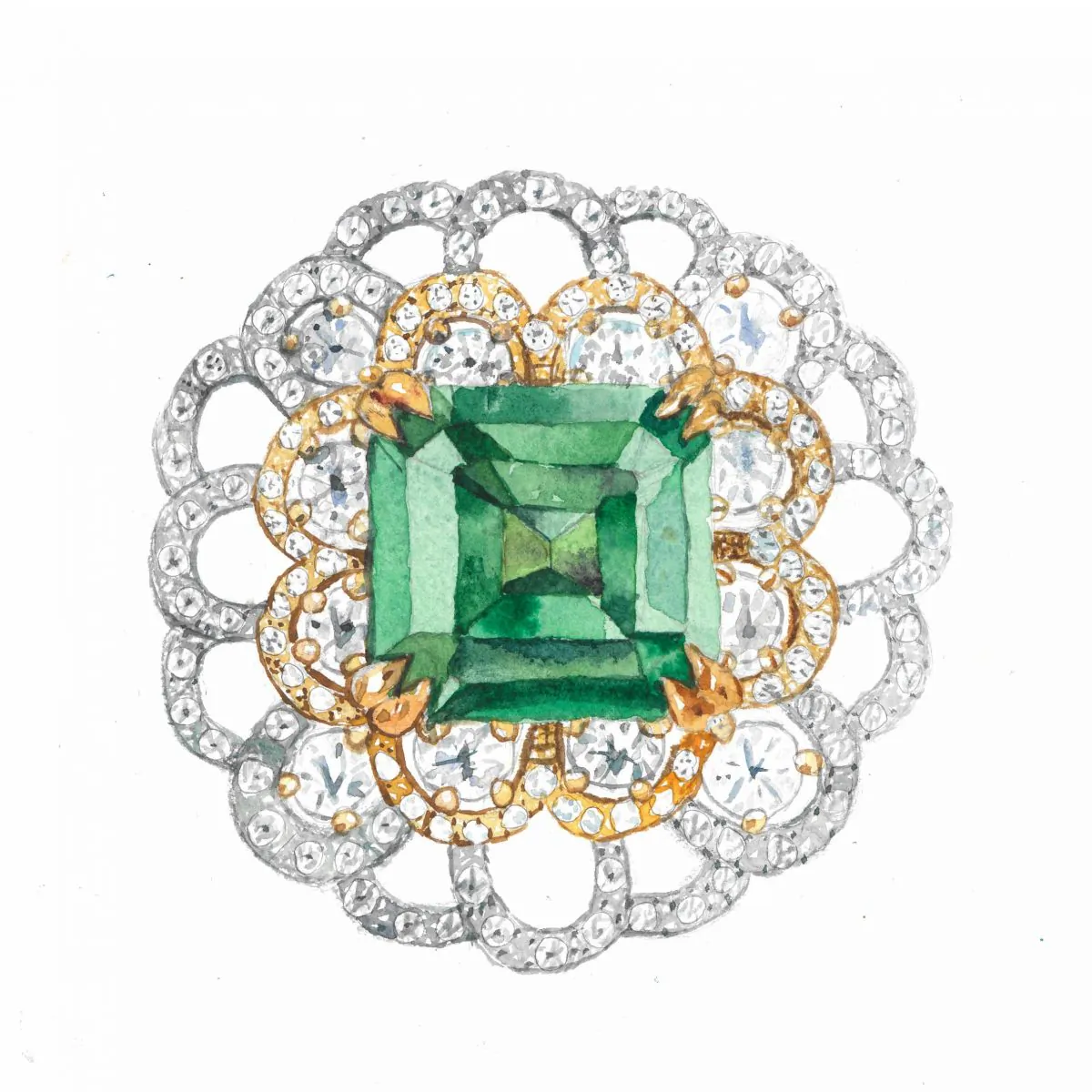 "Emerald Jewellery," by Tom Bouwknegt, aged 9. Watercolor. (Courtesy of Tom Bouwknegt)