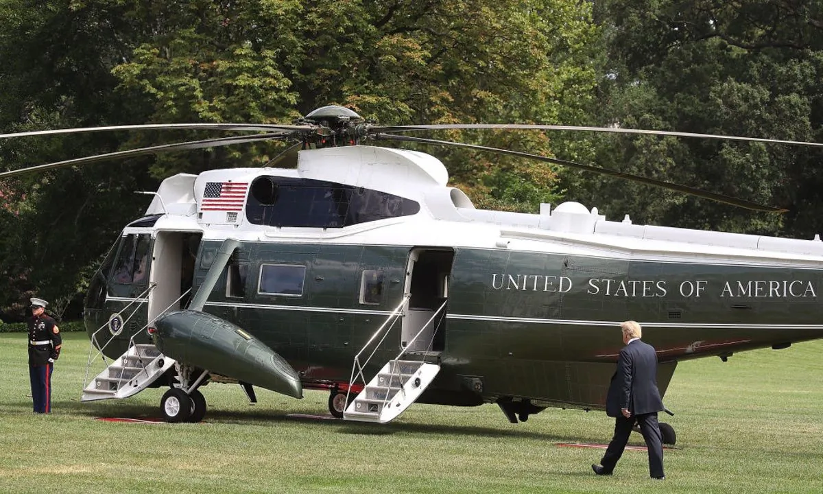 President Donald Trump walks to Marine One while departing from the White House on July 20, 2018 in Washington. (Mark Wilson/Getty Images)