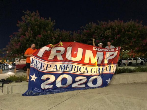 Trump supporters celebrate after their victory