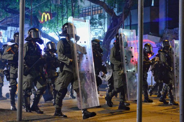 Hong Kong police in riot gear