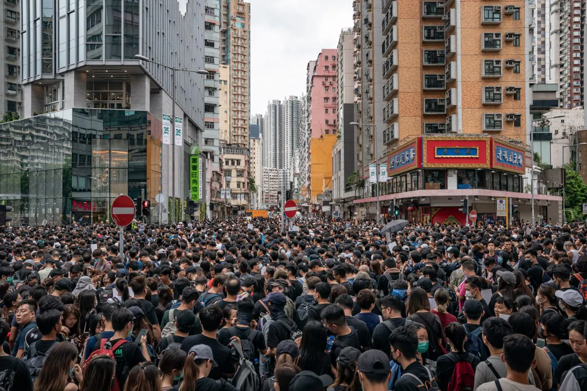 Protesters take part in a march during a demonstration in Hong Kong on Aug. 3, 2019. (Anthony Kwan/Getty Images)