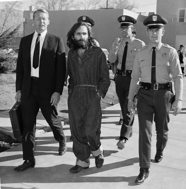 Charles Manson en route to court