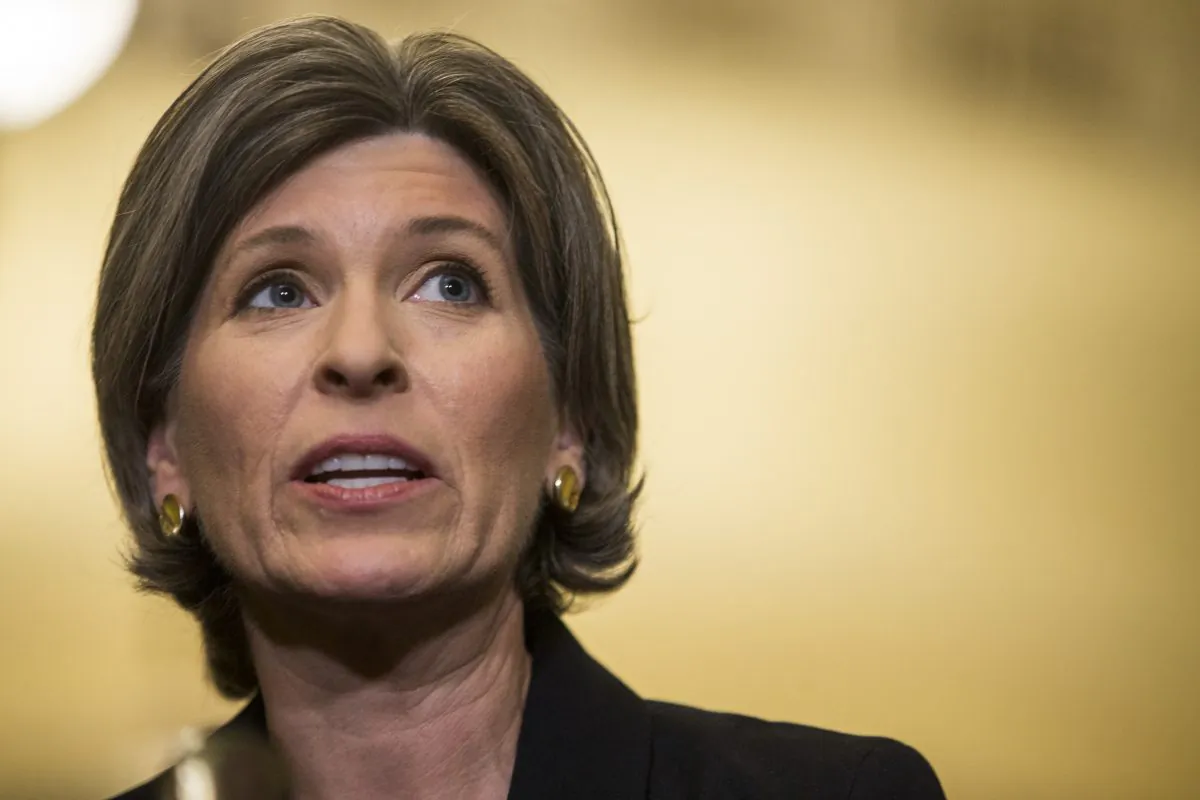 Sen. Joni Ernst (R-Iowa) on Capitol Hill on April 2, 2019.  (Zach Gibson/Getty Images)