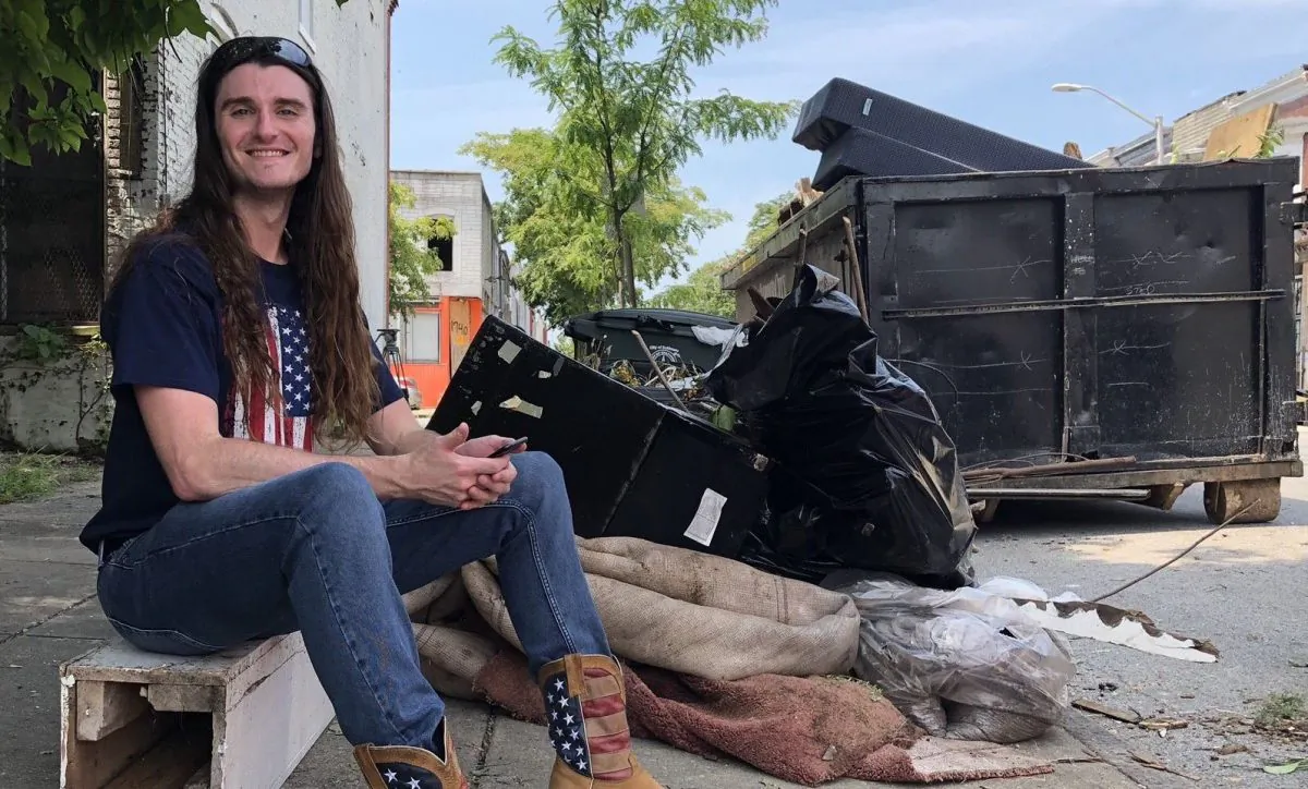 Conservative activist Scott Presler after a street cleanup event in Baltimore, Md., on Aug. 5, 2019. (Courtesy of Scott Presler)