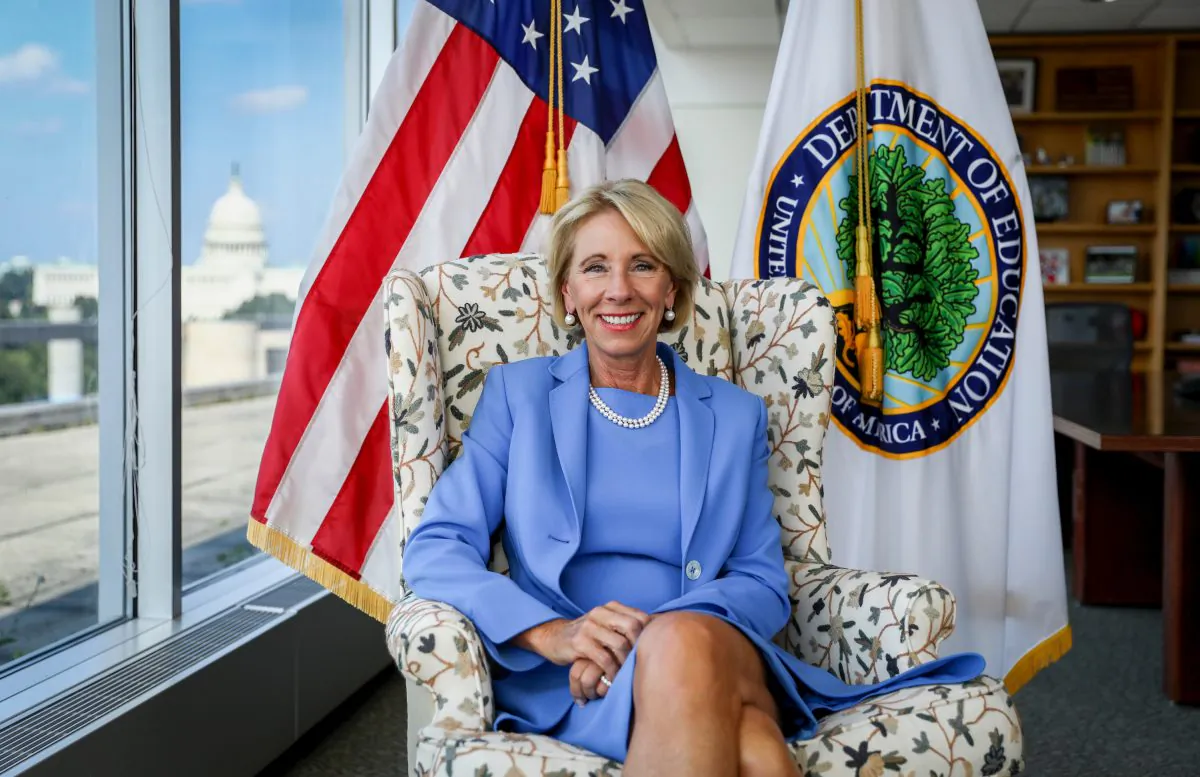 Betsy DeVos in her office in Washington on July 16, 2019. (Samira Bouaou/Epoch Times)