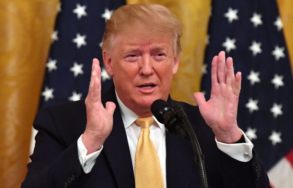 President Donald Trump at the Presidential Social Media Summit at the White House