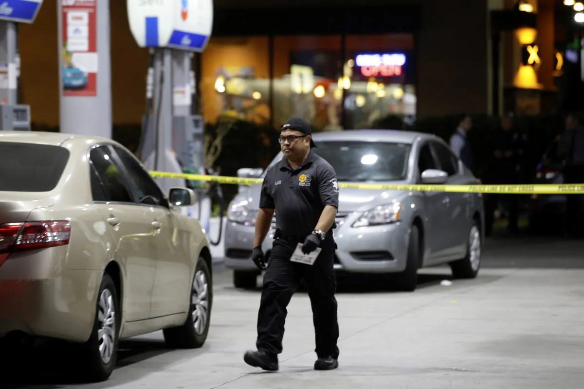 Garden Grove police work the scene of a stabbing in Garden Grove, Calif., on Aug. 7, 2019. (Alex Gallardo/AP Photo)