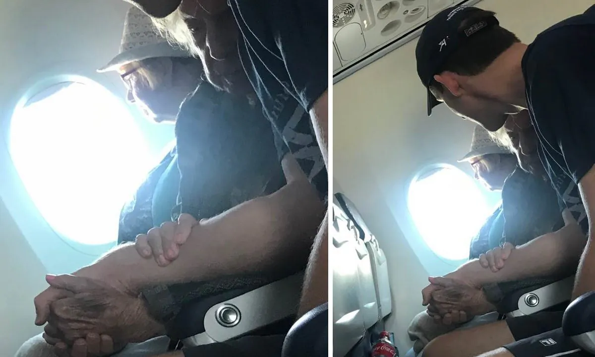 A kind man named Ben helped a 96-year-old woman on board from San Diego to Nashville. (Courtesy of Megan Schofield)