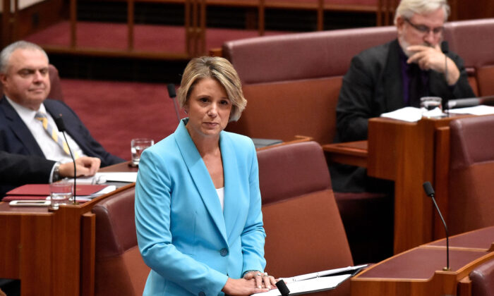 Labor Senator for NSW Kristina Keneally delivers her first speech in the Australian Senate on March 27, 2018 in Canberra, Australia.  former NSW Premier was sworn in as a senator in February 2018, filling the vacancy left after Sam Dastyari resigned from parliament. (Michael Masters/Getty Images)