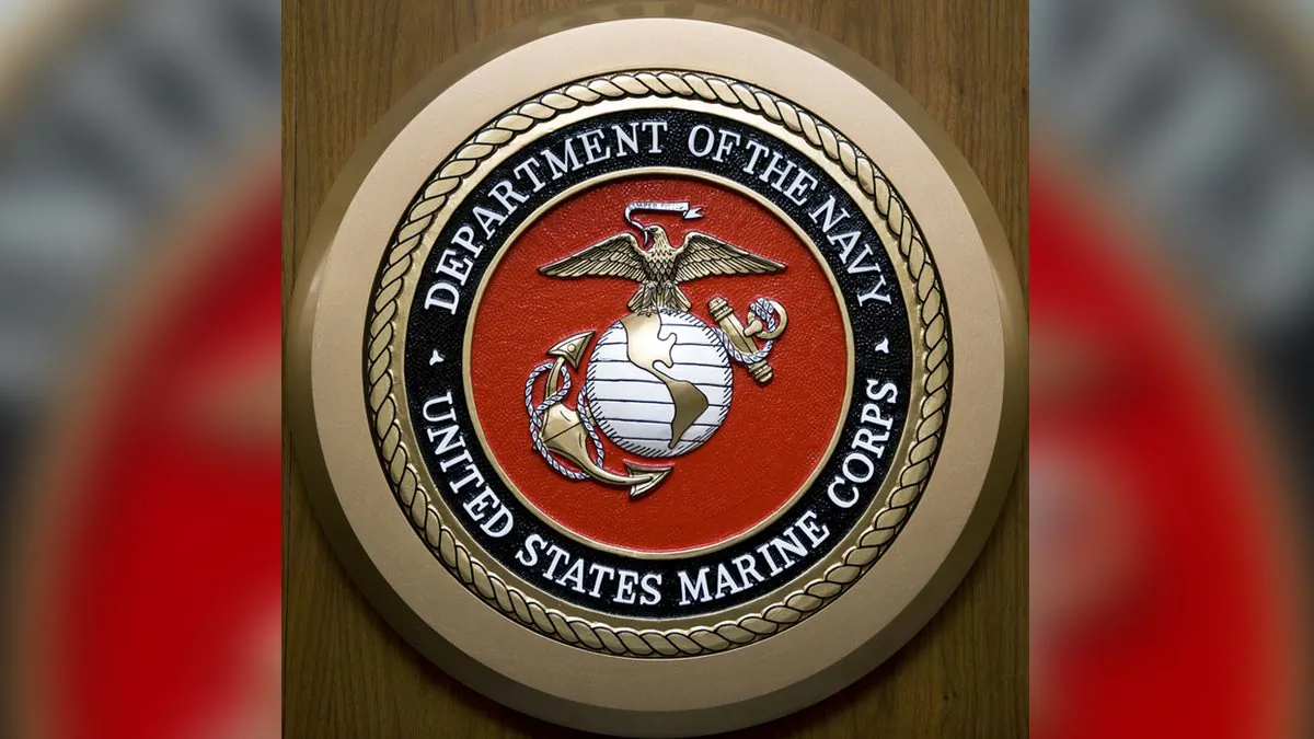 The U.S. Department of the Navy, U.S. Marine Corps, seal hangs on the wall at the Pentagon in Washington on Feb. 24, 2009. (Paul J. Richards/AFP/Getty Images)