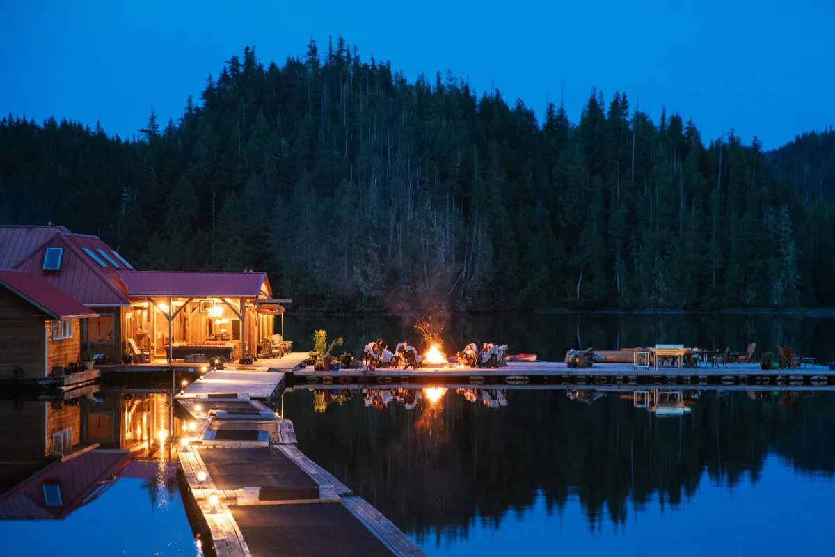The nine cabins at Nimmo Bay Wilderness Resort are often booked well in advance. (Courtesy of Nimmo Bay Wilderness Resort)