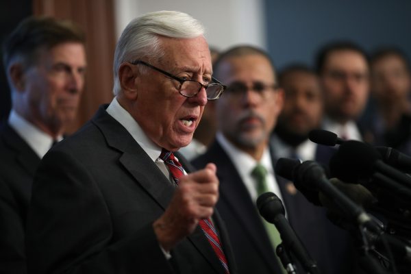 House Majority Leader Rep. Steny Hoyer (R) (D-Md.) during a press conference calling for gun control legislation at the U.S. Capitol
