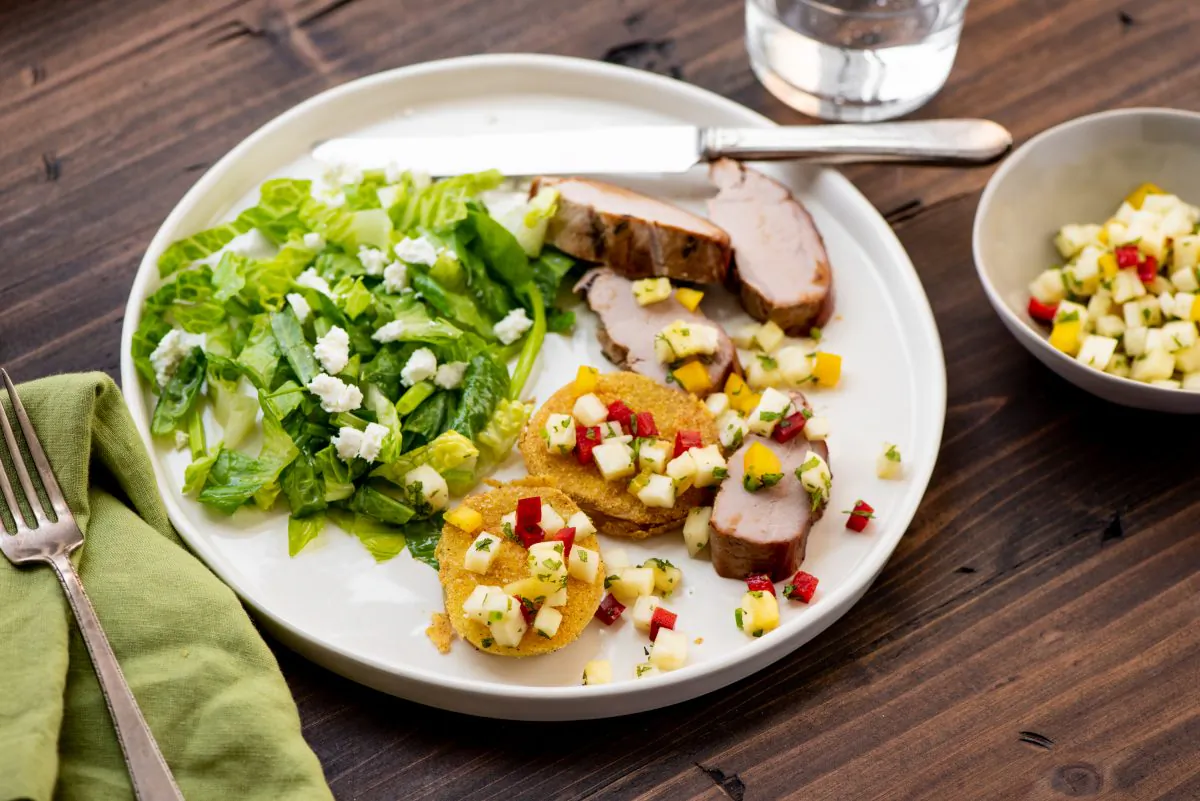 Pair fried green tomatoes with a bright, fruity salsa. (Cheyenne Cohen)
