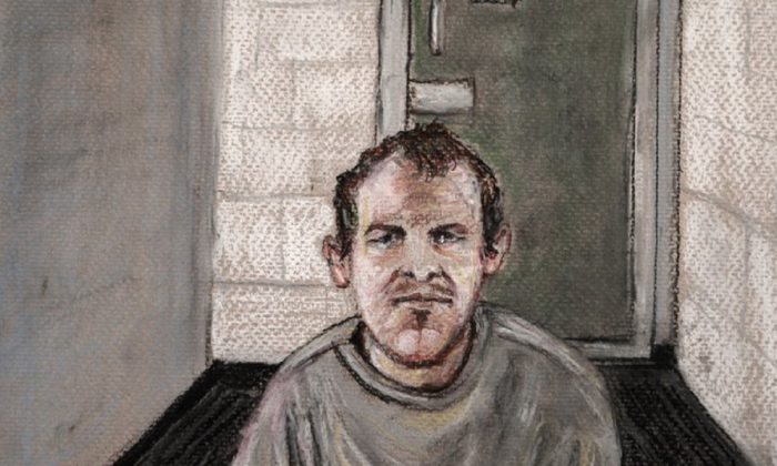 Brenton Tarrant, the man accused of killing 51 people at two Christchurch mosques in March appears via video link at the Christchurch District Court, from the maximum security prison in Auckland where he's being held, Christchurch, New Zealand, on June 14, 2019. (Stephanie McEwin/AP Photo)