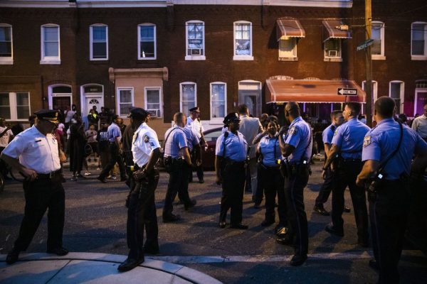 Officers gather for crowd control