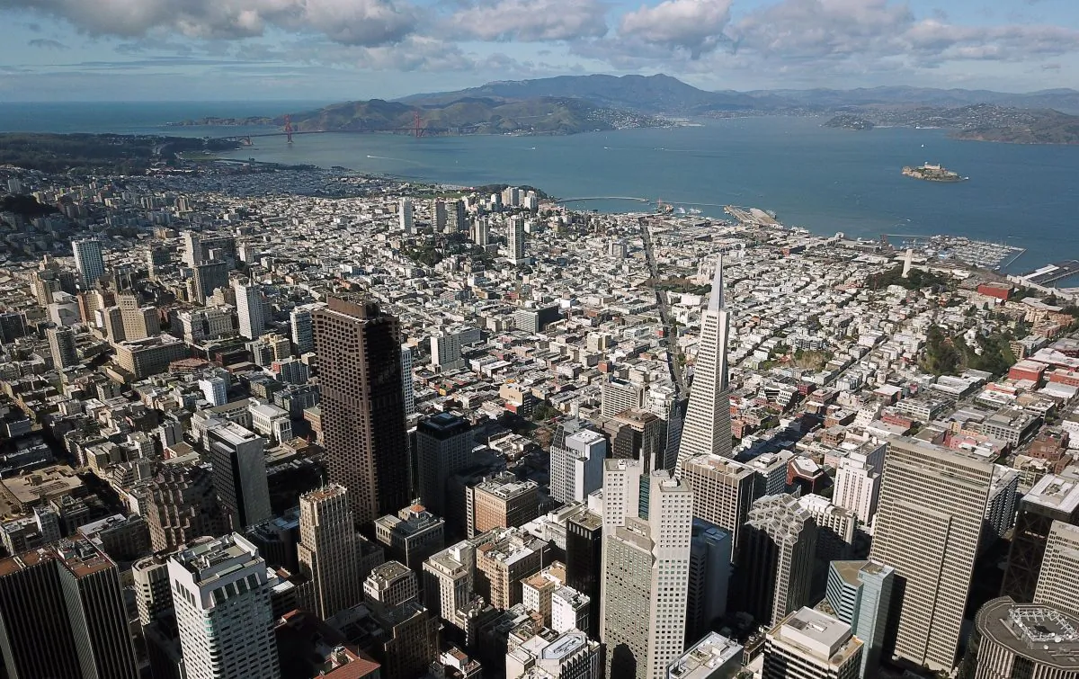 Downtown San Francisco, Calif. is seen from above on Feb. 6, 2019. (Josh Edelson/AFP/Getty Images)