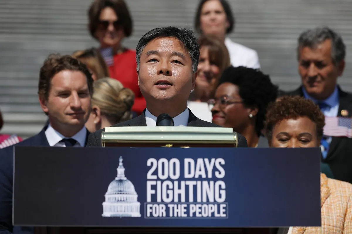 Rep. Ted Lieu (D-Calif.) speaks at a press conference in Washington in July 2019. (Chip Somodevilla/Getty Images)