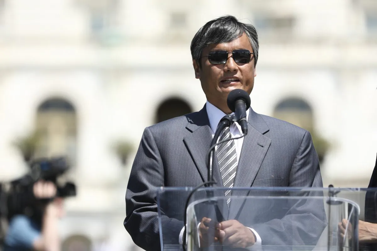 Attorney and human rights lawyer Chen Guangcheng speaks at a rally to commemorate the 30th anniversary of the Tiananmen Square massacre, on the West Lawn the Capitol on June 4, 2019. (Samira Bouaou/The Epoch Times)