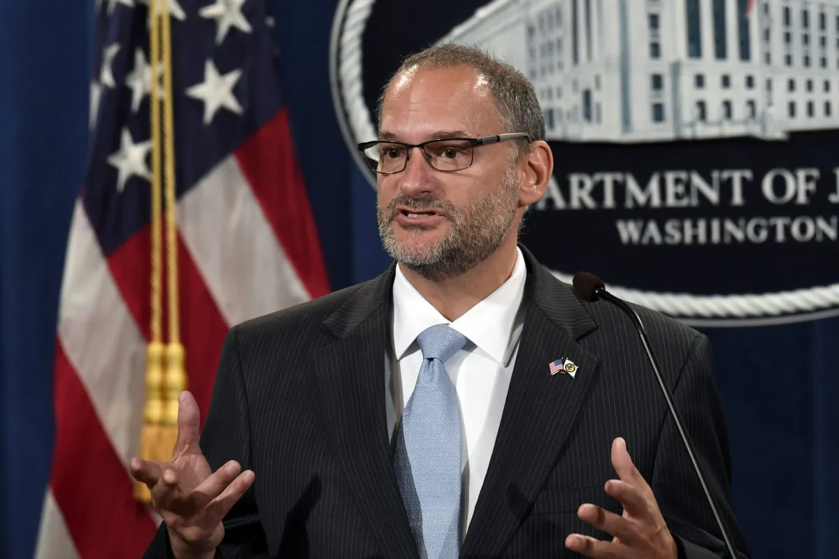 Acting Director of the Bureau of Prisons Hugh Hurwitz speaks during a news conference at the Justice Department in Washington on July 19, 2019. (Susan Walsh/AP Photo)